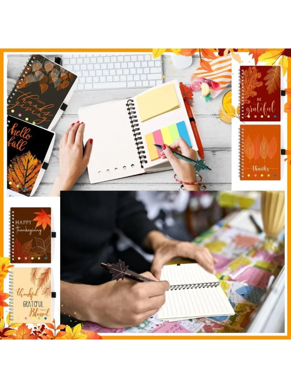 Autumn Notebook & Ballpoint Pen Set - 36 Fall Thanksgiving Gifts for All
